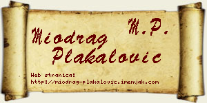 Miodrag Plakalović vizit kartica